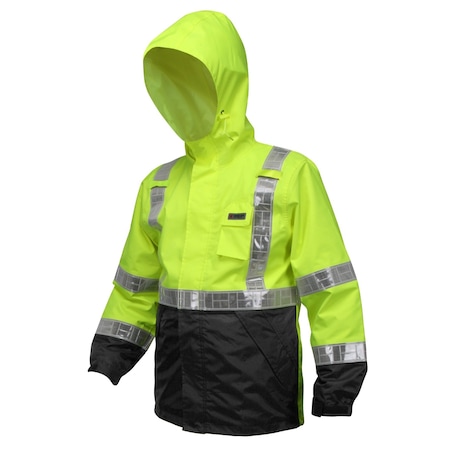 Mcr Safety Garments, Breathable Pu/Poly, Class 3 Jacket W/ H, X4 598SJHX4